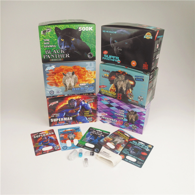 90mic Pills Papierowe karty Karta 3D Rhino 7 Plastikowa kapsułka Blister Holograficzny