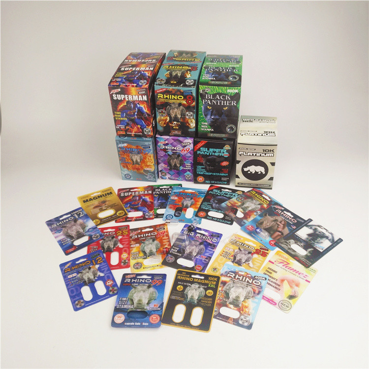 Pill Rhino Capsule Blister Opakowania Papierowe karty Rhino 7 200mic Papier makulaturowy