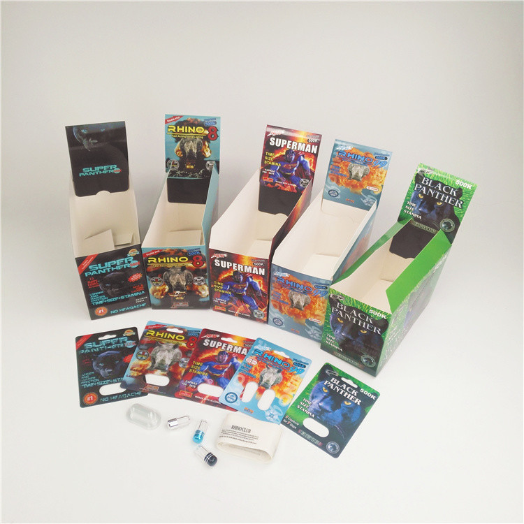 90mic Enhancer Pill Blister Card Pantone CYMK CMRK z wyświetlaczem