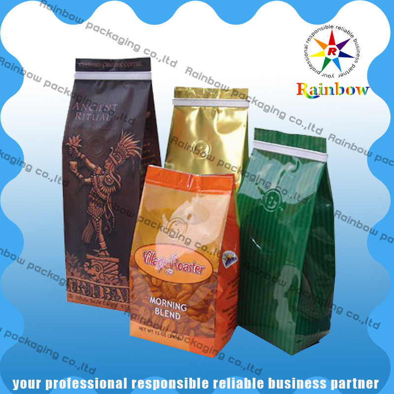 Stand Up Coffee / Tea Plastikowa torebka do pakowania Side Gusset Custom Printing With Valve