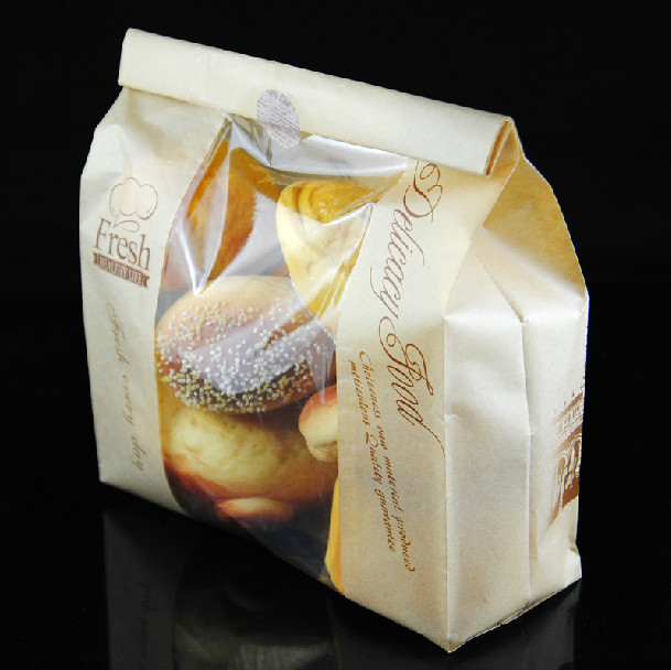 Zipper Brown Kraft Dostosowane torby papierowe z nadrukiem z chleba / fasoli