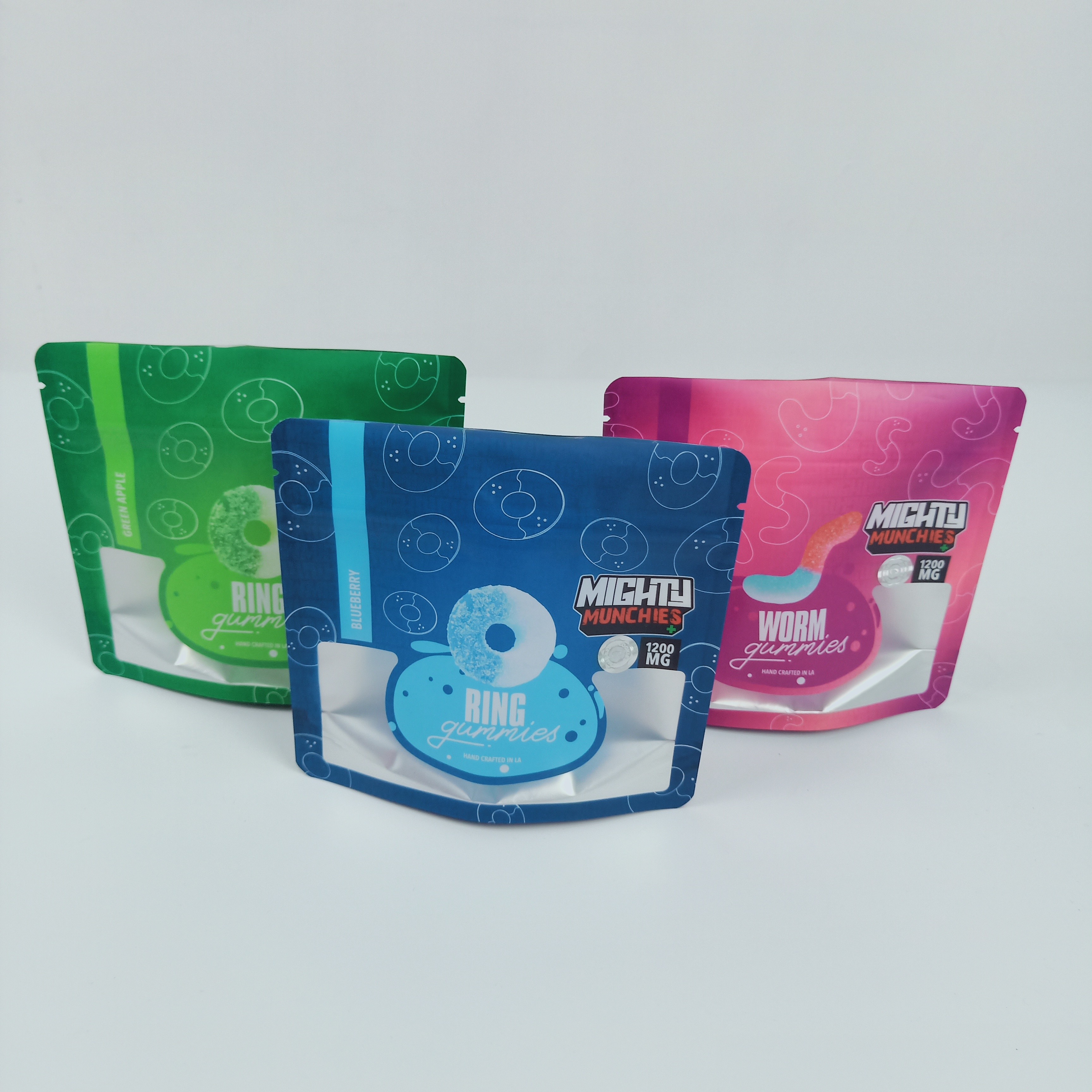 10C wklęsła torba na zamek błyskawiczny Die Cut 3,5g 7g Weed Hemp MOPP 120mic