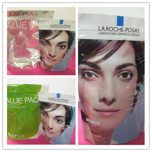 130mic PET / AL / NY / PE Stand up Bottom Gusset Bags for Comstic