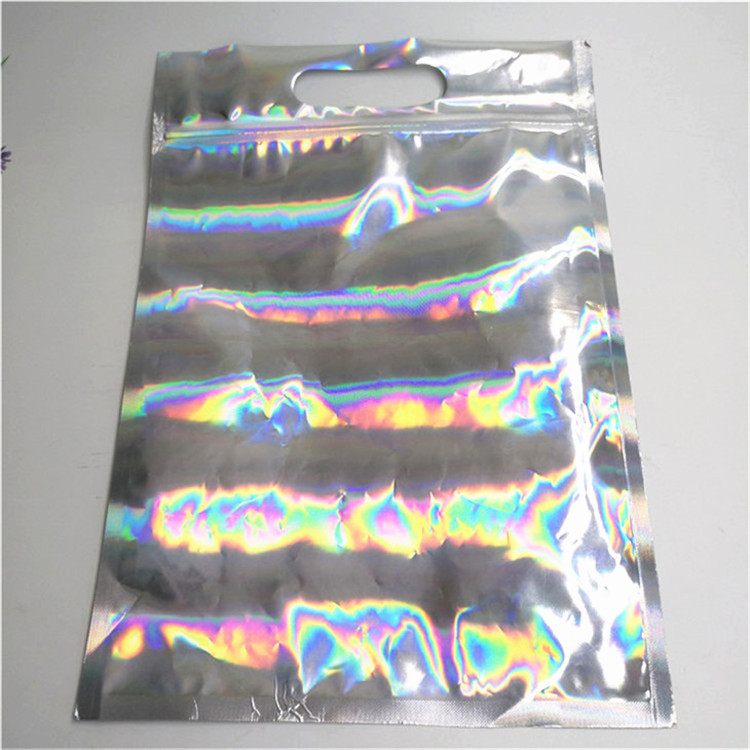 Zamykana torba z folii aluminiowej Mylar z zamkiem błyskawicznym Holograficzna torba do pakowania