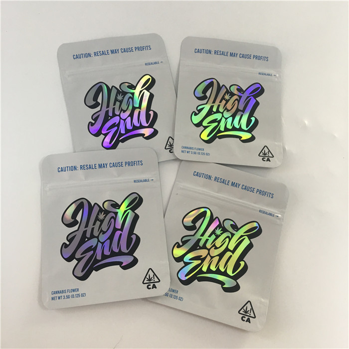 Drukowane 3,5g odporne na zapach plastikowe woreczki o nieregularnym kształcie, jadalna torba z mylaru