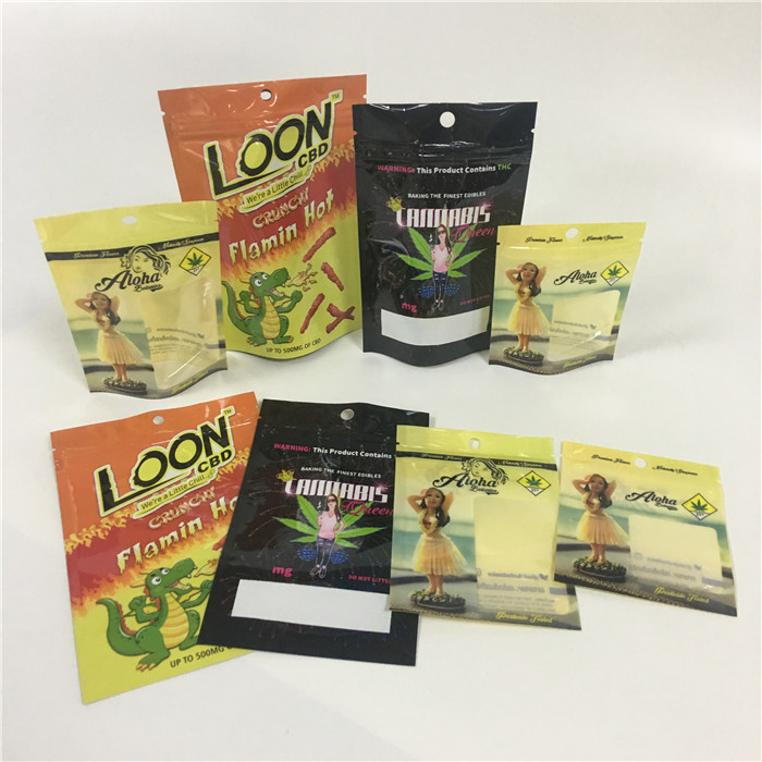 Odporne na zapach, zamykane torby strunowe Plastikowe torby holograficzne o nieregularnym kształcie