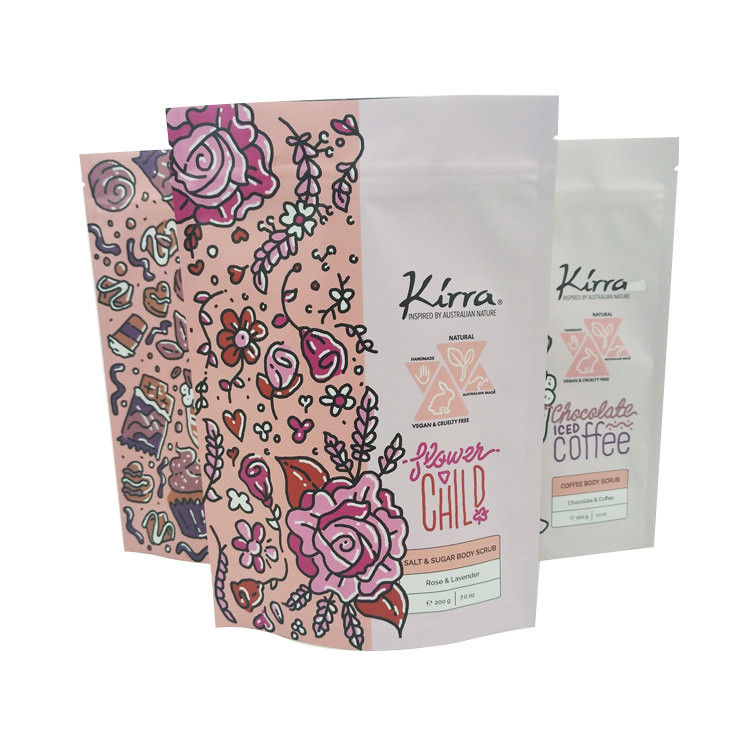 10C CMYK Kosmetyczna torba do pakowania MOPP VMPET Mokka Czekoladowy peeling do ciała