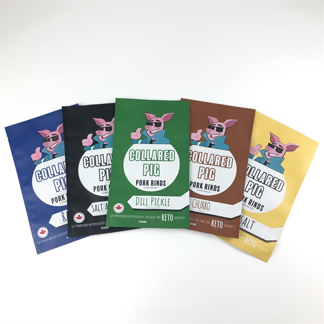 Trzy boczne plastikowe torby z zamkiem błyskawicznym Mylar z możliwością ponownego zamykania Odporny na zapach