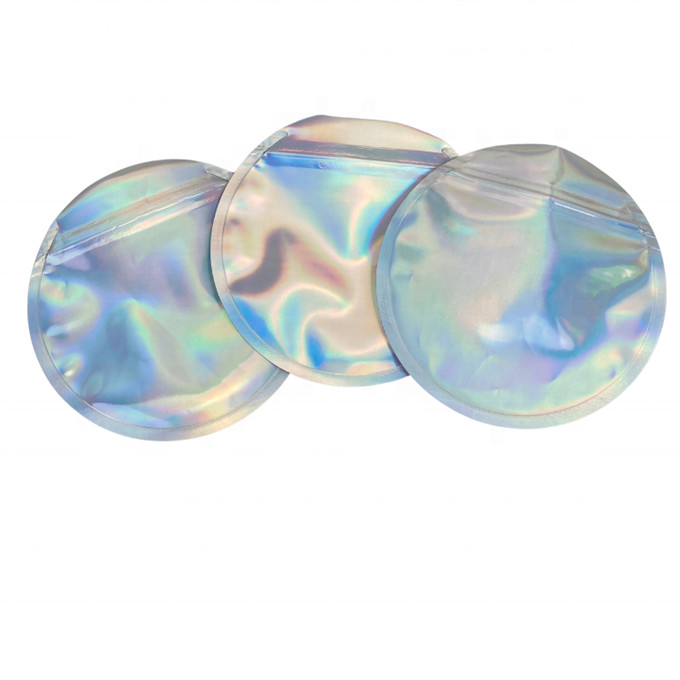 3,5g Plastikowe wycinane jadalne torby foliowe na cukierki Opakowanie Holograficzne saszetki o okrągłym kształcie