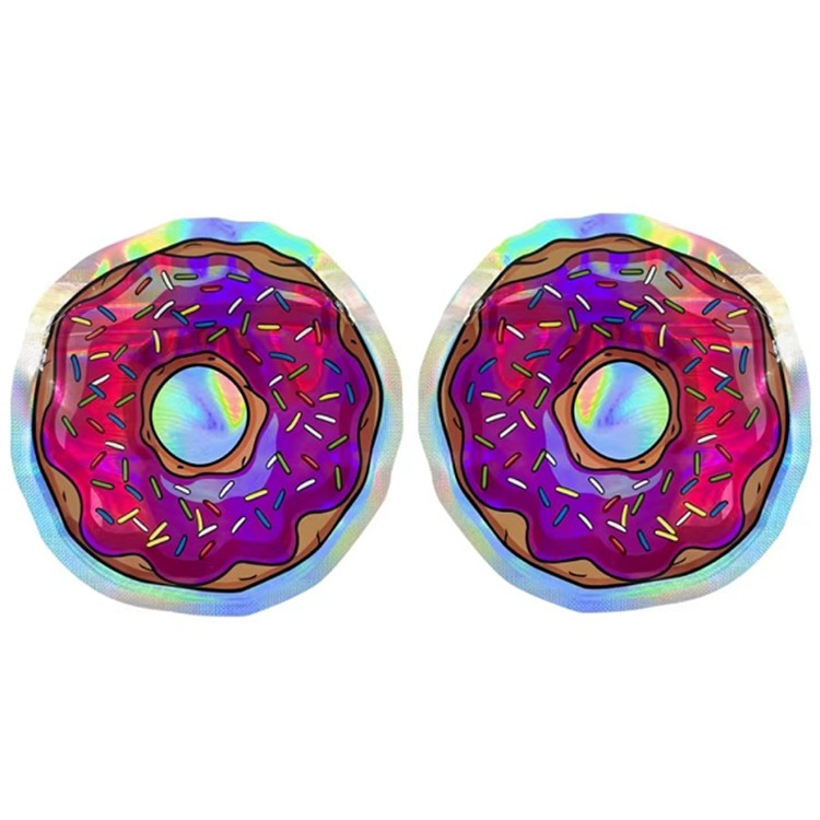 Odporne na zapach torby plastikowe Mylar Edibles Nasiona kwiatów Holograficzne torby o okrągłym kształcie 3.5G