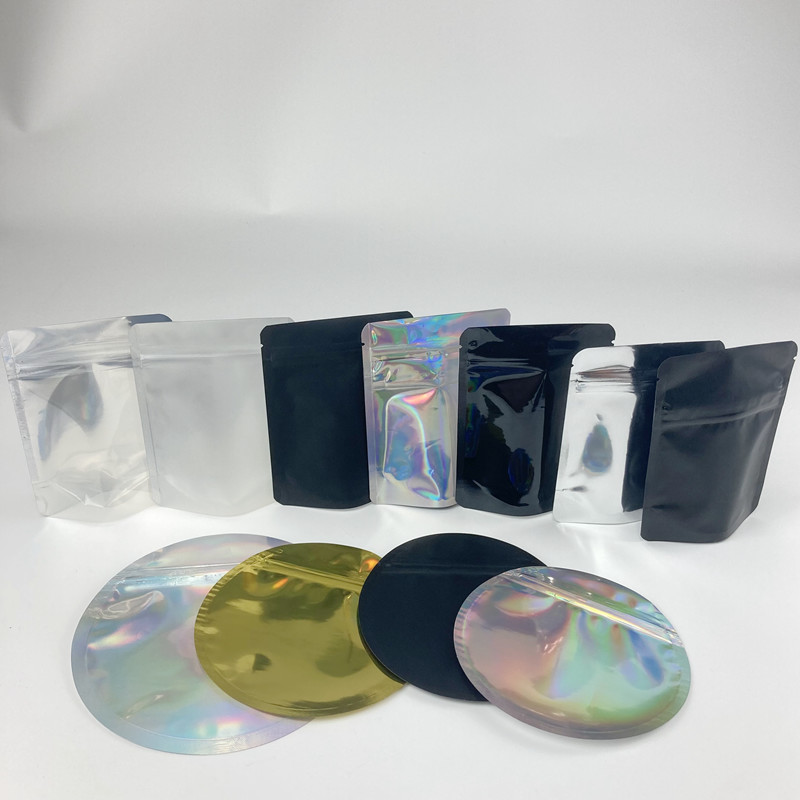 Odporna na dziecko holograficzna torebka w kształcie koła z folii aluminiowej Nasiona kwiatów Mylar Exit Bags