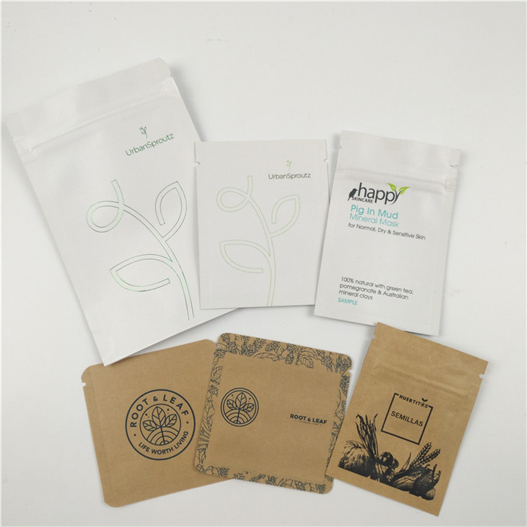 Opakowanie kosmetyczne w woreczku kosmetycznym Mini Kraft z zamkiem błyskawicznym Pusta folia Saszetka na herbatę z kawą