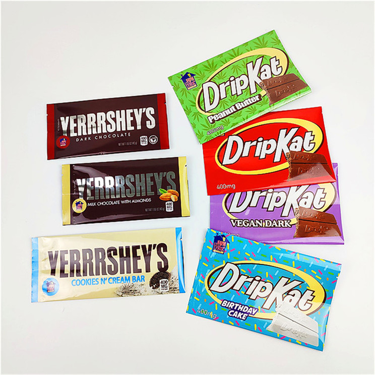 Niestandardowe drukowane opakowanie na przekąski Mylar Edibles do batonika czekoladowego 400 mg
