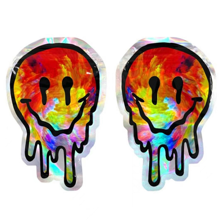 3,5g 7g Zamykany zamek błyskawiczny Mylar Opakowania na żywność Nieregularny kształt do ciastek z cukierkami