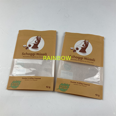 Recycled Dostosowane do wielokrotnego zamykania woreczki stojące Karma dla zwierząt Brązowe torby papierowe Kraft