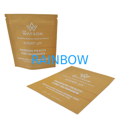 Sprzedaż hurtowa ekologiczna biodegradowalny papier kraft z nowo zamkniętymi torbami Mylar Digital Print PLA Smell Proof Bags z logo