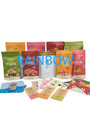Biodegradowalna, spożywcza torebka do pakowania przekąsek, zgrzewana termicznie, z folii aluminiowej, z zamknięciem strunowym, do orzechów, herbaty, kawy, karmy dla zwierząt