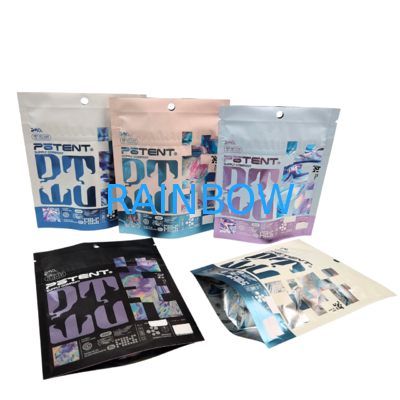 Cyfrowe drukowanie holograficzne 3.5g Cali Packs 4x5 Sachet Nieregularne folia aluminiowa Grzyby Gummies Opakowanie Die Cut Mylar Bags