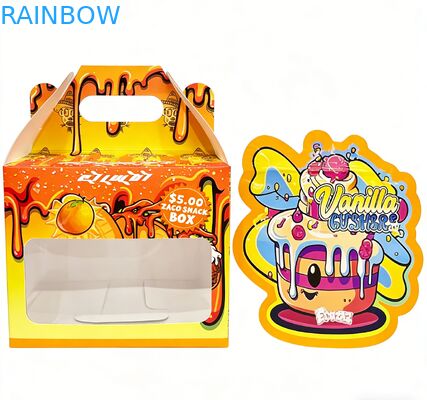 Niestandardowa 3.5 Mylar Bag Wraz z pudełkiem do pokazu dla kwiatów cukierki ciasteczka gumkowe opakowanie odporne na dzieci 3.5g 7g 14g Die Cut Mylar Bag