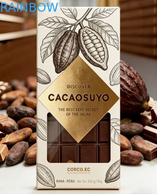 Niestandardowe biodegradowalne pudełko z papieru kraft klasy spożywczej z przezroczystym okienkiem do pakowania batonów czekoladowych